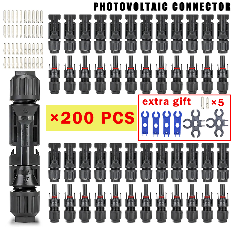 Solar Cable Mc4 Connector - 400/200/100/20 Pz Connettore Solare Fotovoltaico Spina